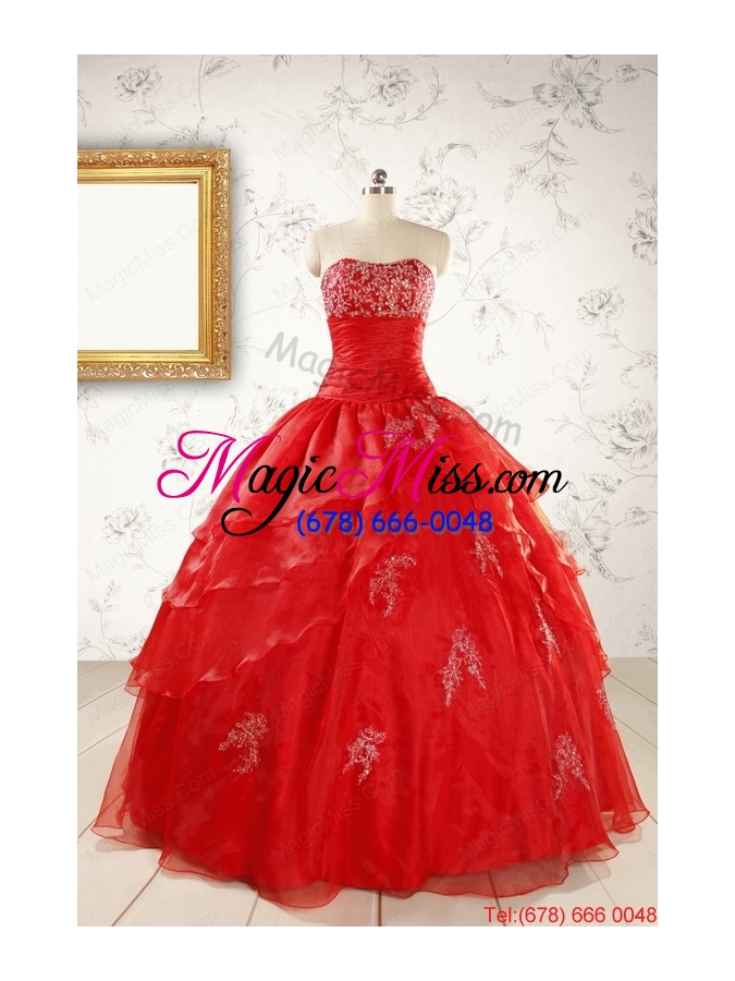 wholesale new style strapless quinceanera dresses with appliques