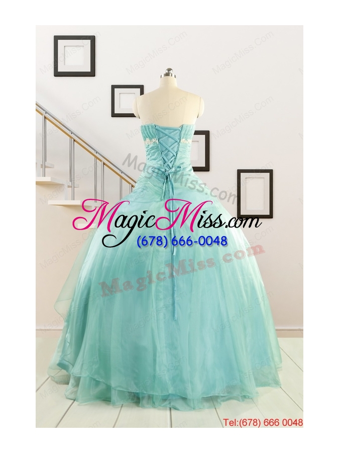 wholesale discount blue quinceanera dresses with appliques for 2015