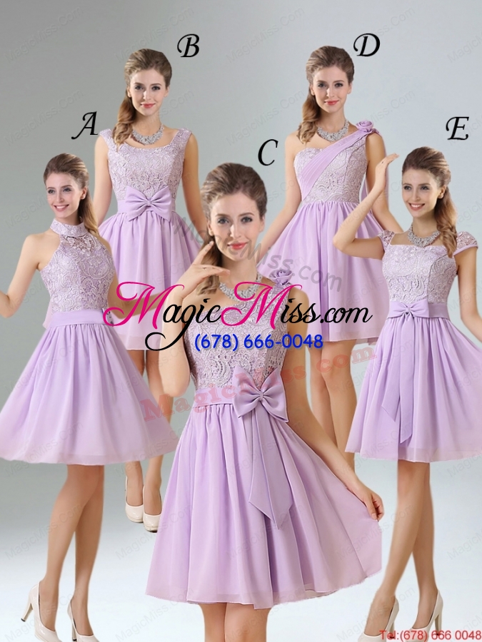 wholesale 2015 chiffon dama dress with ruching bowknot