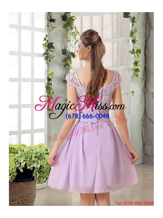 wholesale 2015 chiffon dama dress with ruching bowknot
