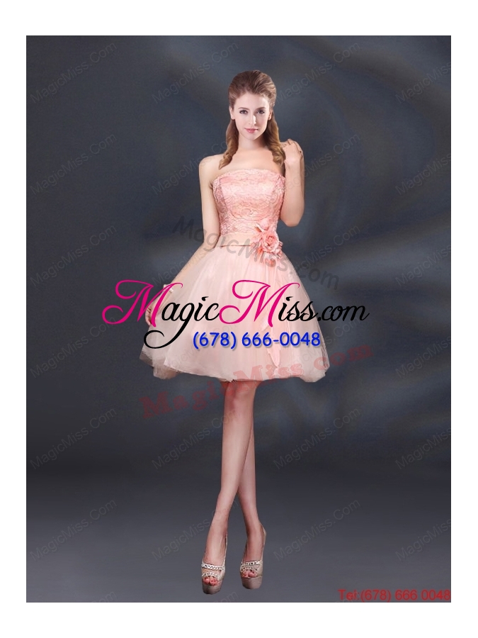 wholesale 2015 lace up organza dama dress with a line