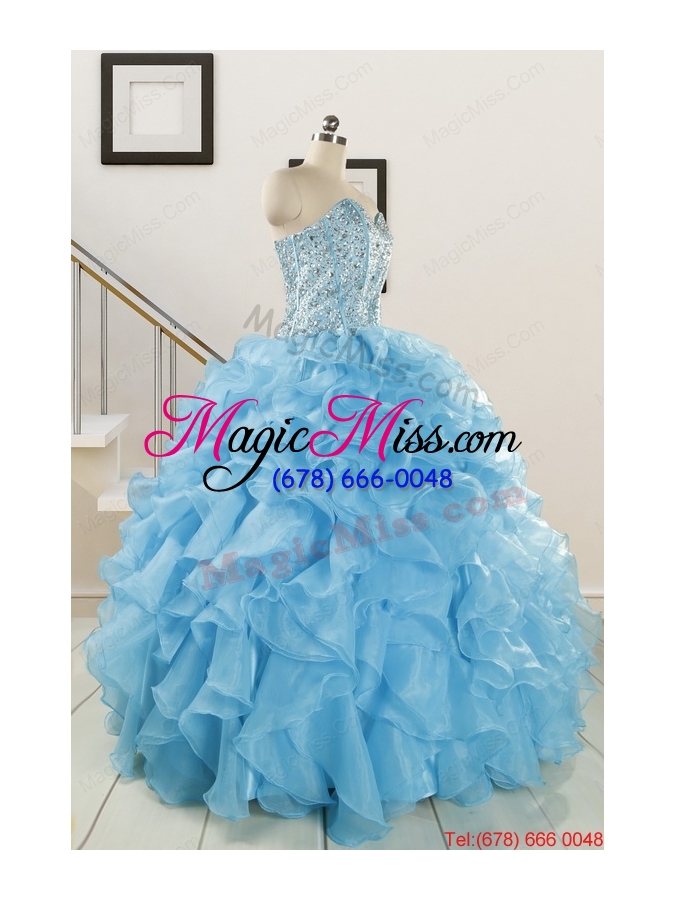wholesale luxurious beading apple green quinceanera dresses for 2015