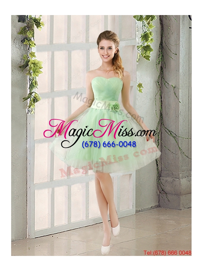 wholesale ruching organza a line mini length dama dress with lace up