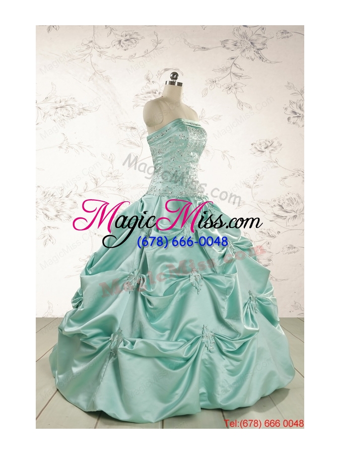 wholesale cheap turquoise quinceanera dresses with appliques