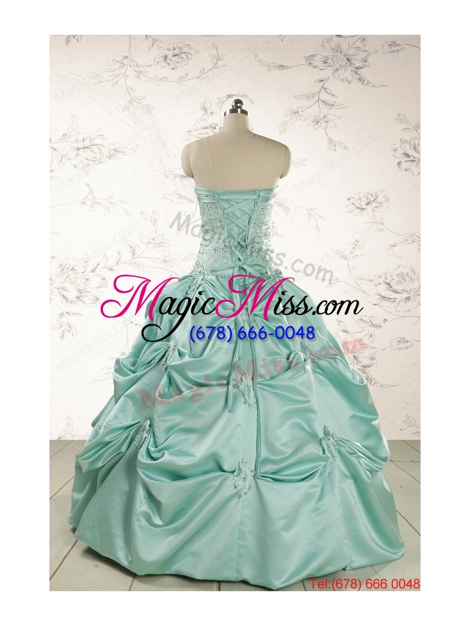 wholesale cheap turquoise quinceanera dresses with appliques