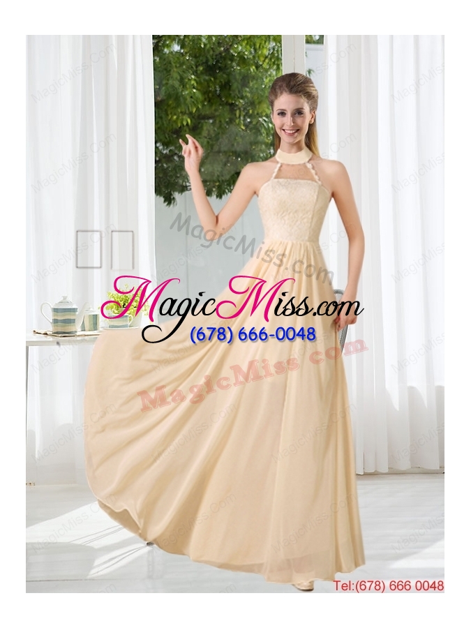 wholesale halter empire 2015 classical dama dress with lace