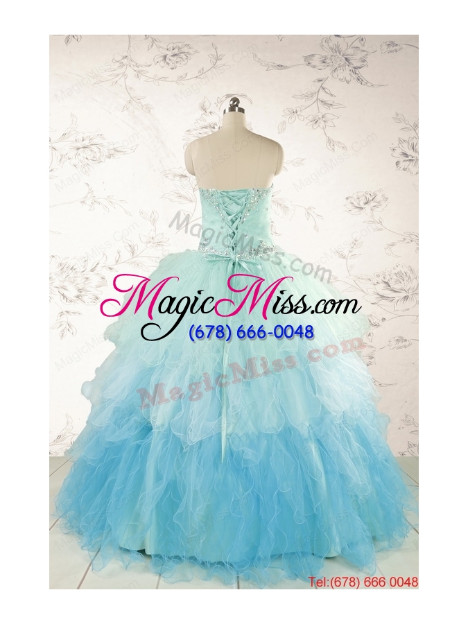 wholesale fashionable multi-color quinceanera dresses with beading and ruffles