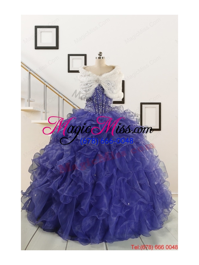 wholesale 2015 pretty sweetheart quinceanera dresses with sequins and ruffles