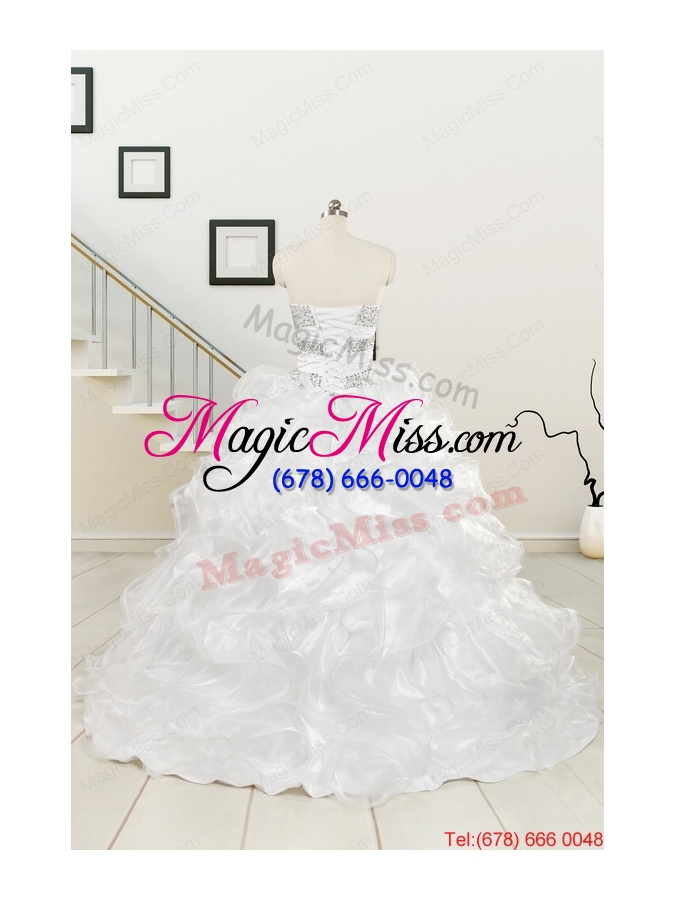 wholesale new sweetheart sweep train beading and ruffles quinceanera dress for 2015