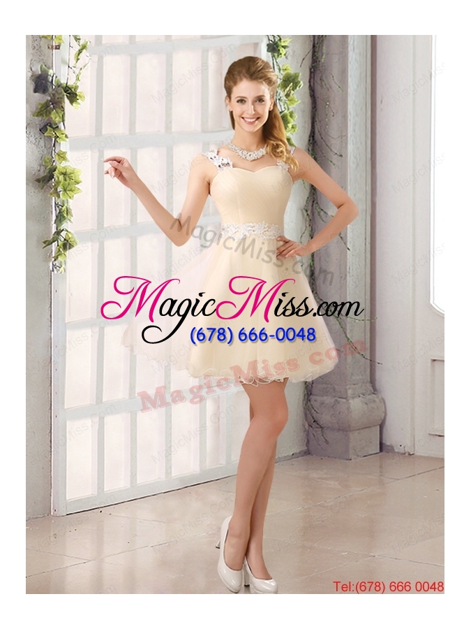 wholesale 2015 perfect a line organza dama dress with mini length
