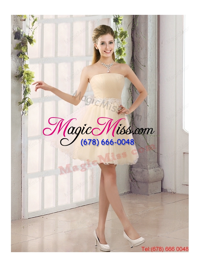 wholesale 2015 perfect a line organza dama dress with mini length