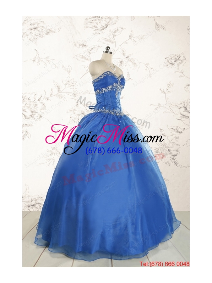 wholesale cheap beading quinceanera dresses in royal blue for 2015