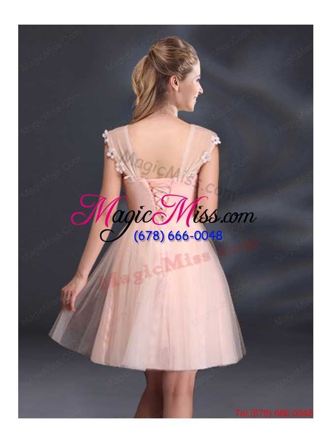 wholesale a line tulle 2015 sturning dama dresses with straps