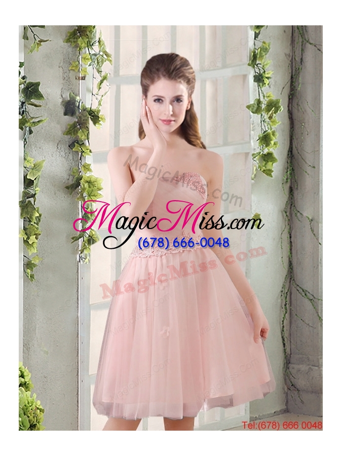 wholesale sweetheart a line appliques champagne   dama dress for 2015