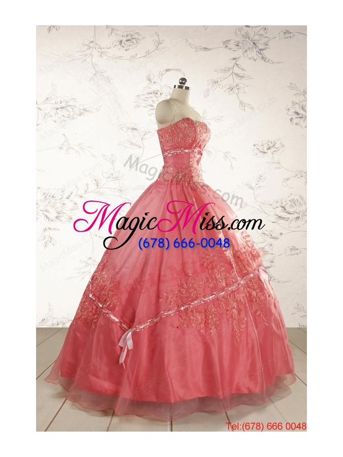 wholesale brand new appliques sweet 15 dresses watermelon for 2015