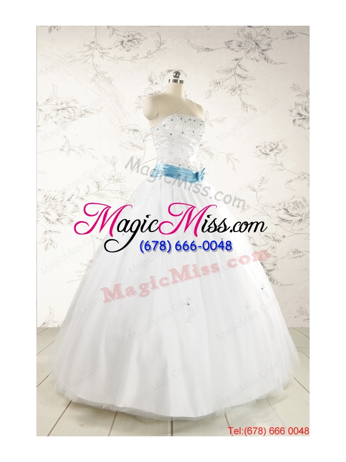 wholesale appliques white cheap quinceanera dresses with wraps for 2015