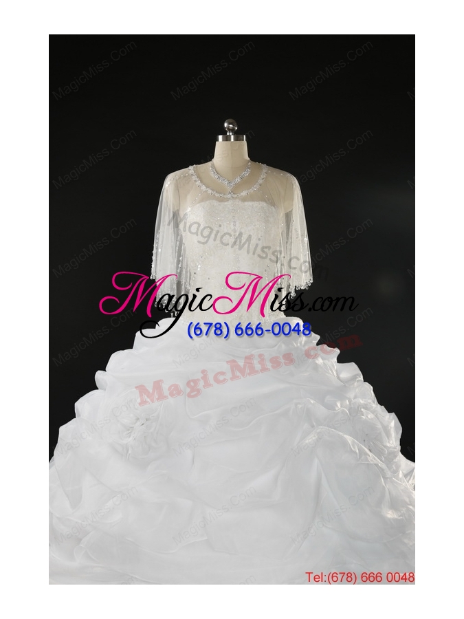 wholesale pretty white strapless 2015 quinceanera dresses with beading