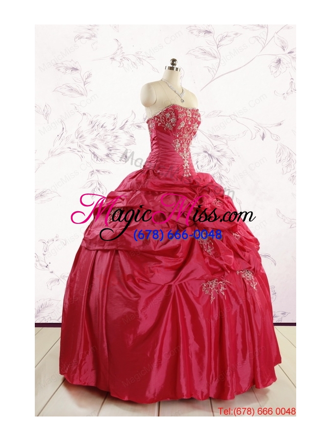 wholesale new style strapless appliques quinceanera dresses