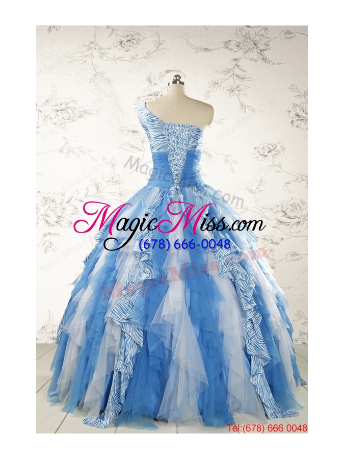 wholesale discount one shoulder printed quinceanera dresses for 2015