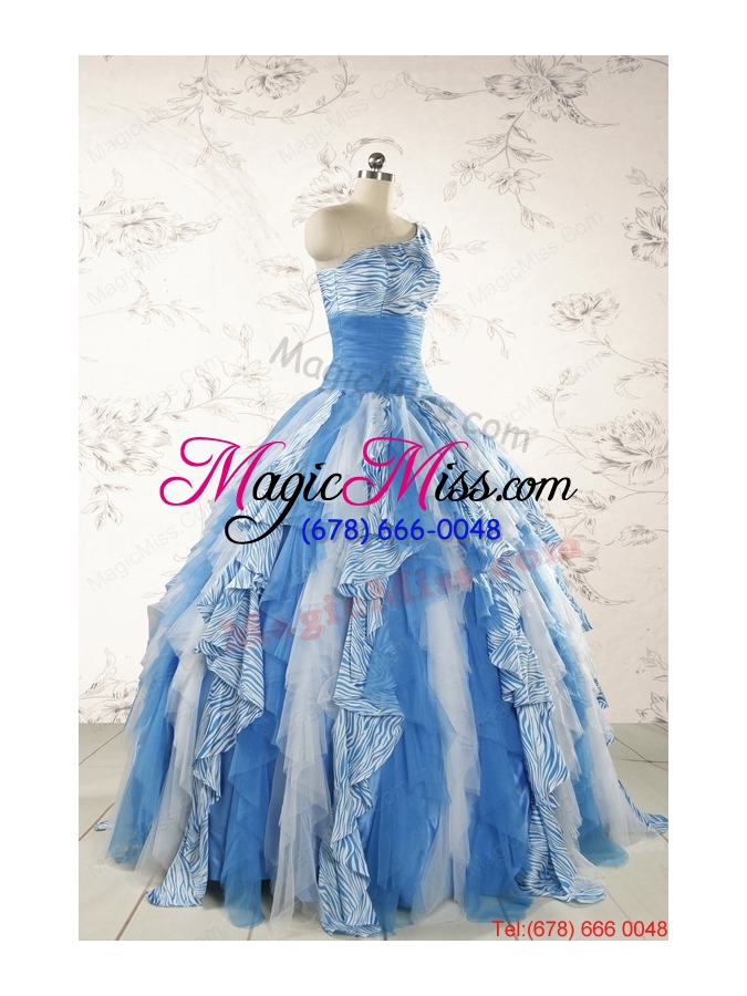 wholesale discount one shoulder printed quinceanera dresses for 2015