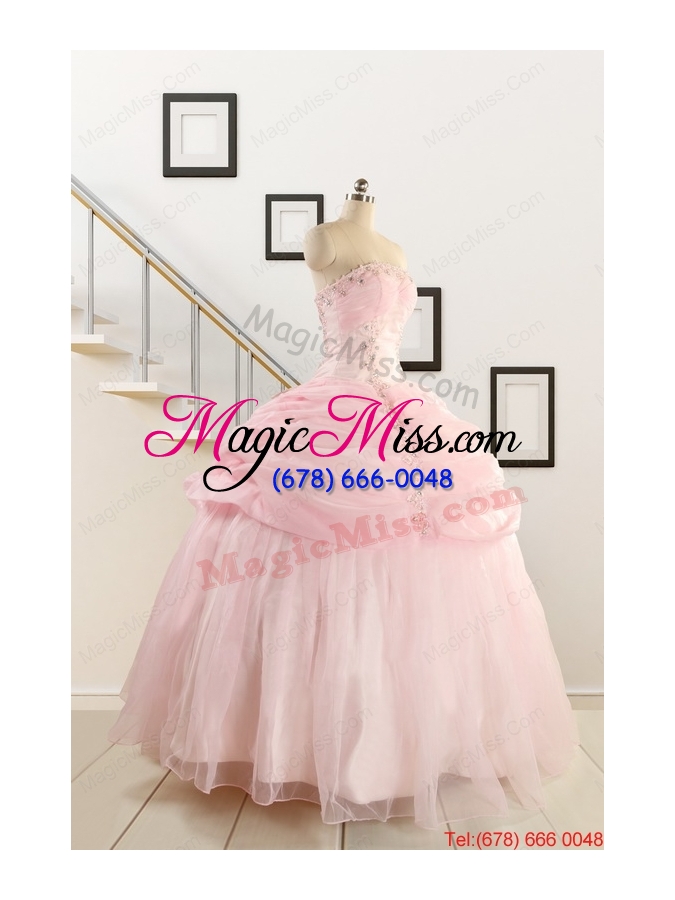 wholesale pretty strapless quinceanera dresses with beading and pick ups