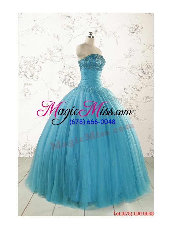 wholesale cheap strapless quinceanera dresses with beading for 2015