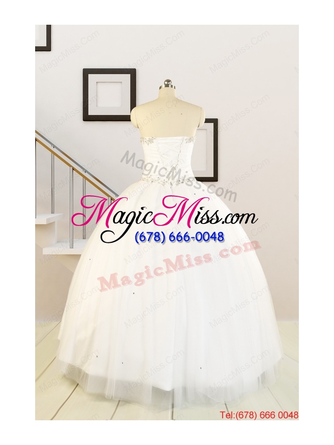 wholesale 2015 white elegant quinceanera dresses with beading