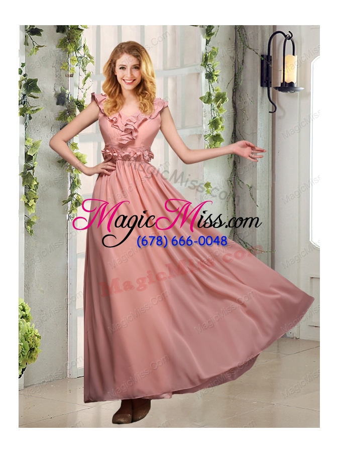 wholesale empire ruching 2015 sturning prom dresses in peach