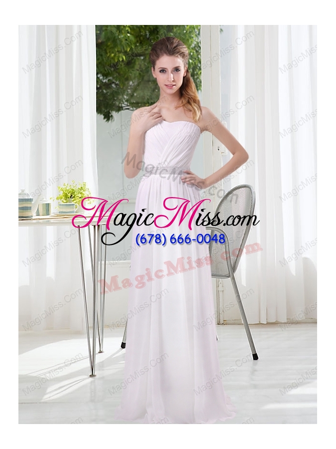 wholesale white ruching empire prom dresses for 2015