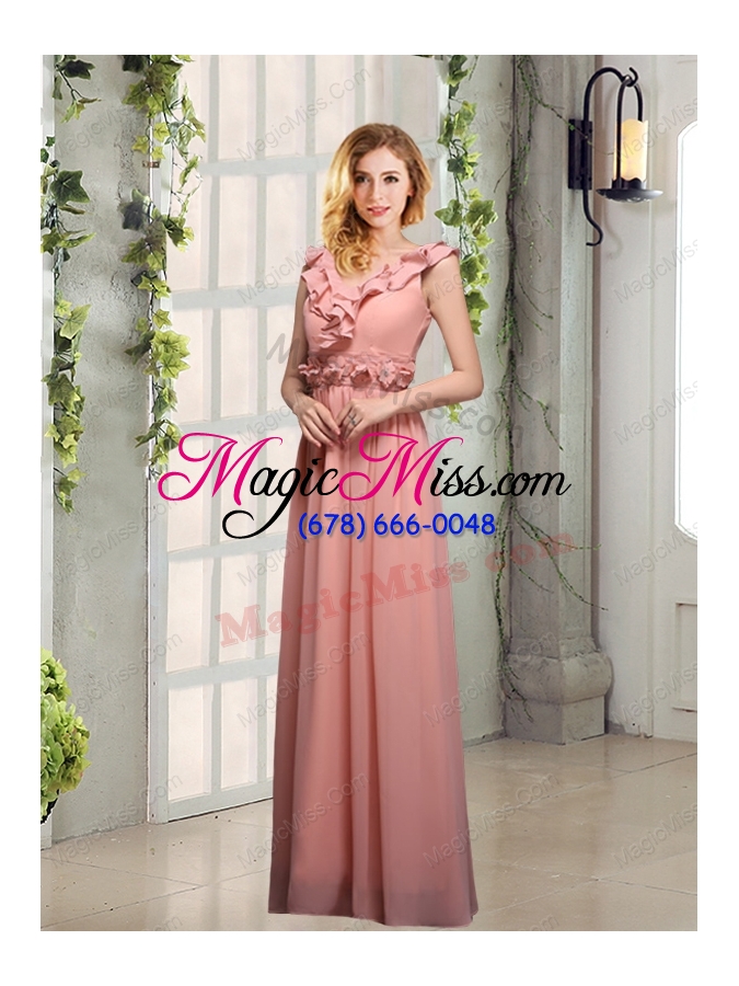 wholesale v neck empire appliques mother of the bride dresses with floor length