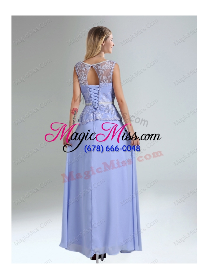 wholesale lavender belt and lace empire 2015 mother of the bride dresses with bateau