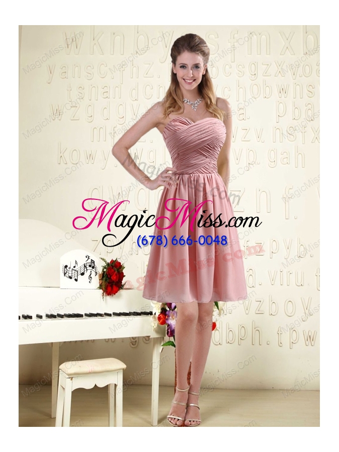 wholesale romantic sweetheart empire chiffon prom dresses with ruching