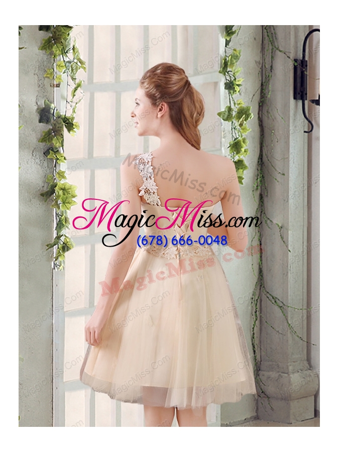 wholesale popular a line appliques prom dresses with one shoulder