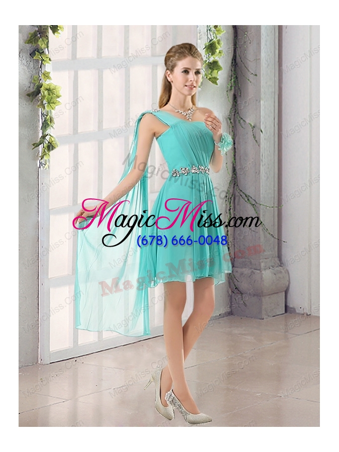 wholesale 2015 a line ruching lace up prom dresses in aqua blue