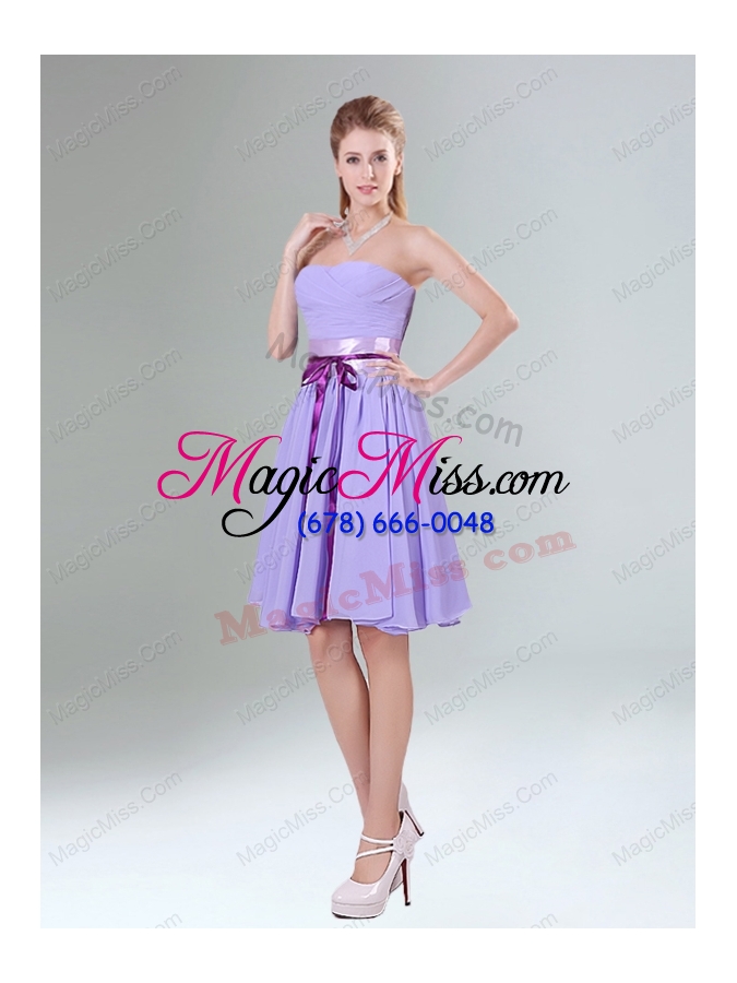 wholesale classical lavender princess mini length prom dresses with ruching