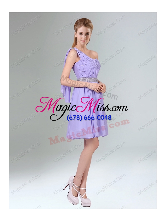wholesale classical lavender princess mini length prom dresses with ruching
