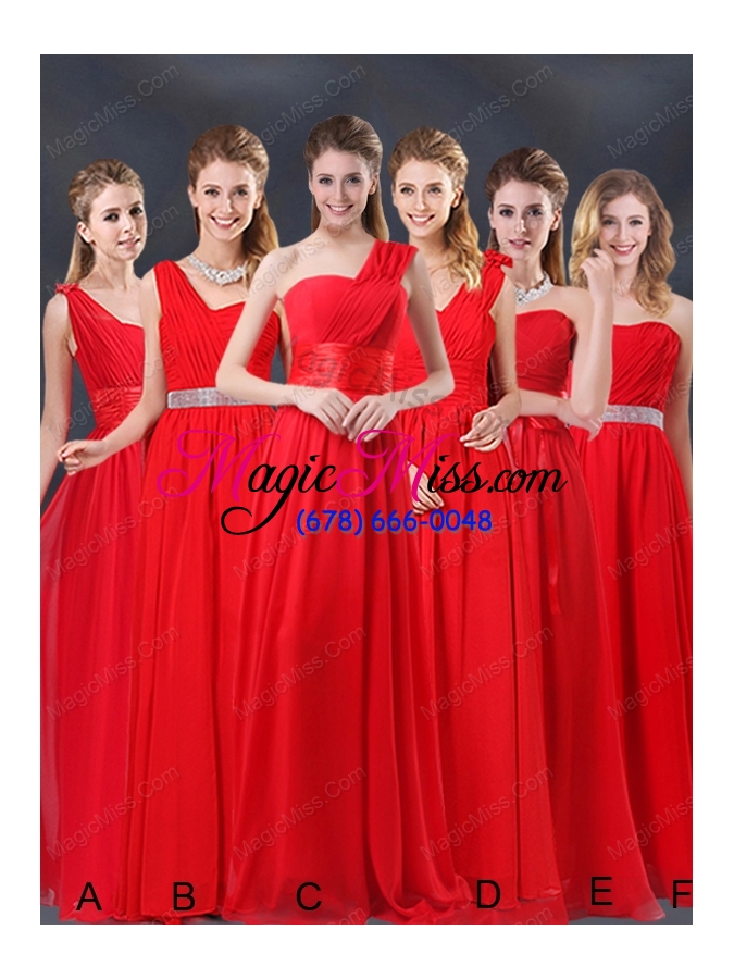 wholesale 2015 ruching empire prom dresses with belt