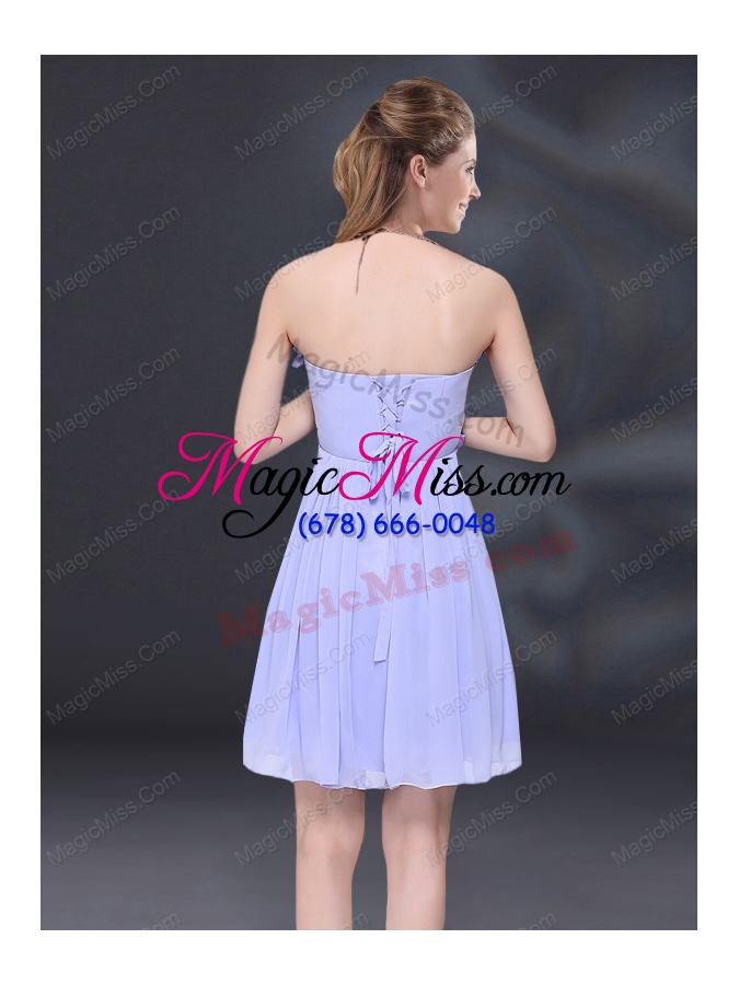 wholesale lavender a line strapless prom dresses with bowknot