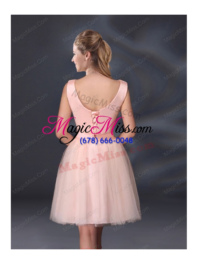 wholesale 2015 sweet belt mini length prom dresses with v neck