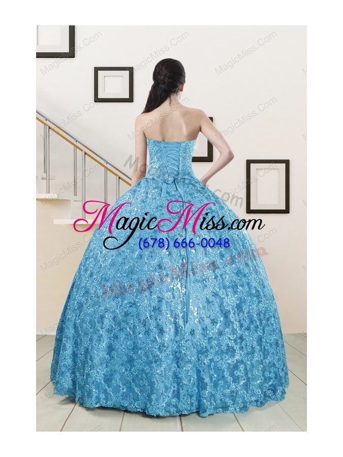 wholesale 2015 beautiful sweetheart ball gown quinceanera dress in baby blue
