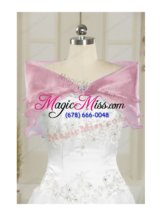 wholesale appliques and ruffles 2015 hot pink quinceanera gowns