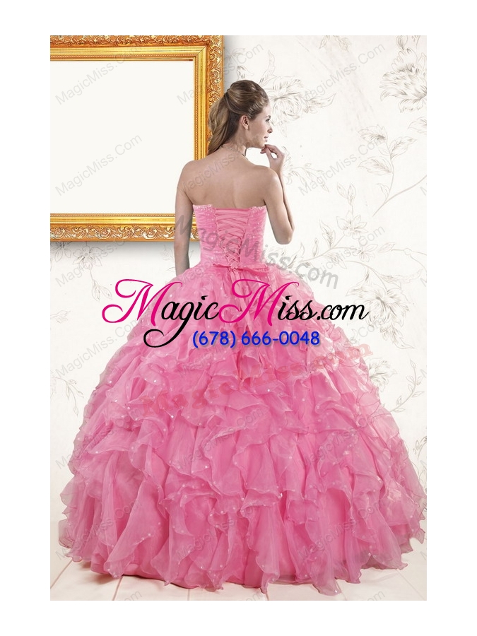 wholesale 2015 pretty sweetheart beading baby pink quinceanera dresses