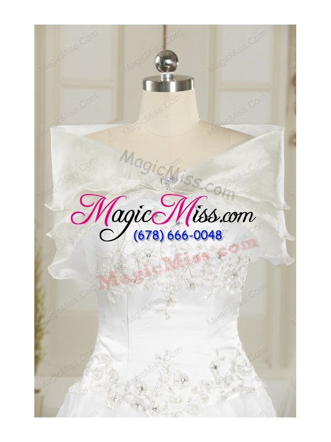 wholesale cheap white and black 2015 quinceanera dresses with appliques