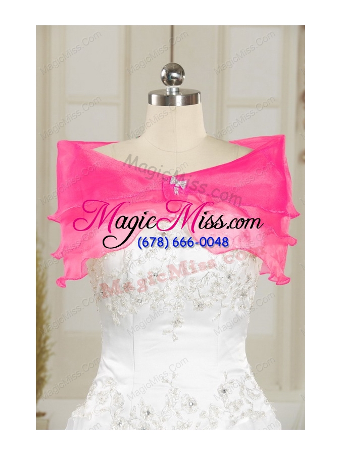 wholesale 2015 sweetheart rose pink quinceanera dresses with sequins and appliques