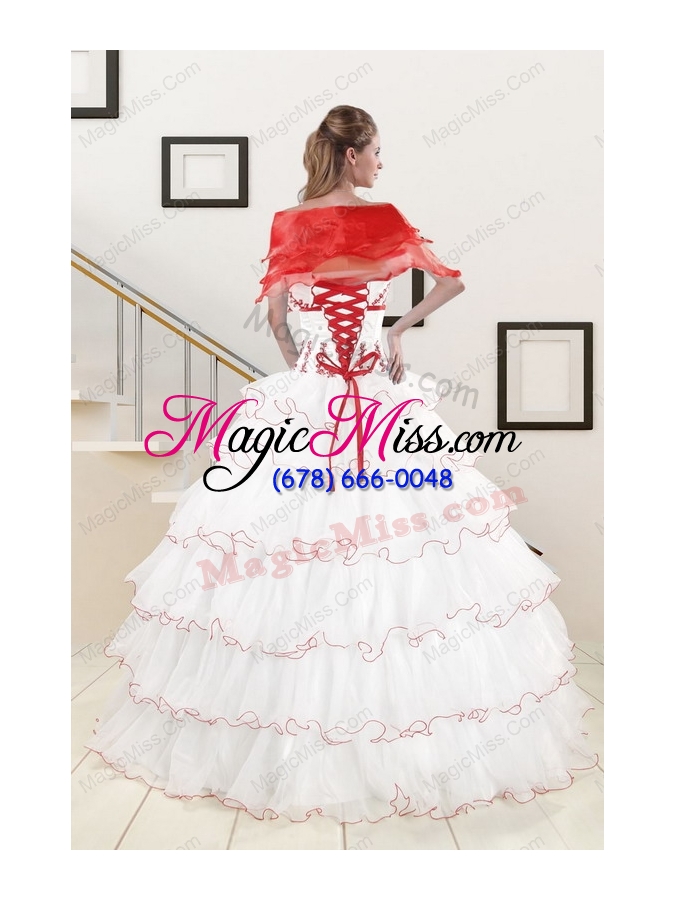 wholesale pretty ruffeld layers 2015 quinceanera dresses with strapless