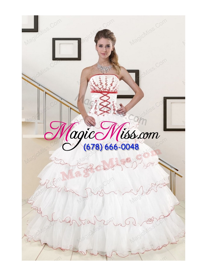 wholesale pretty ruffeld layers 2015 quinceanera dresses with strapless