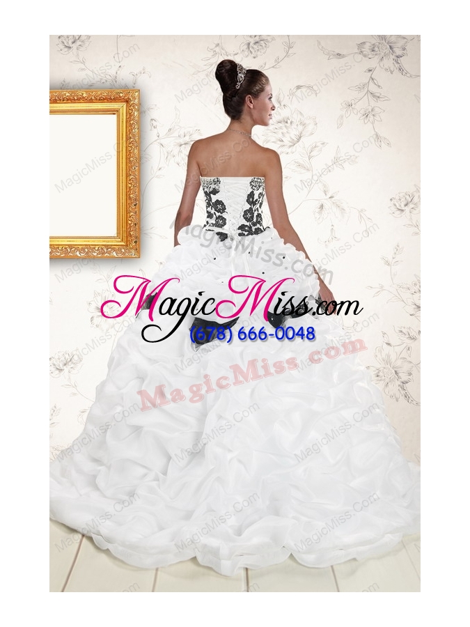 wholesale hot white sweet 15 dresses with pick ups and hand made flowers