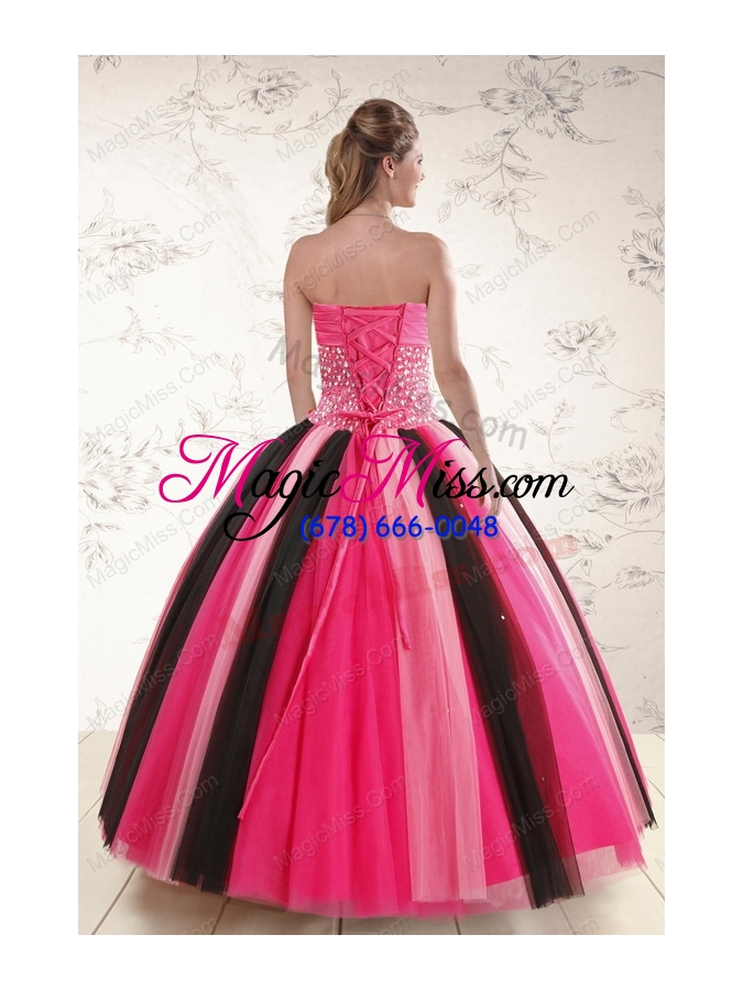 wholesale unique multi-color sweet 15 dresses with beading for 2015