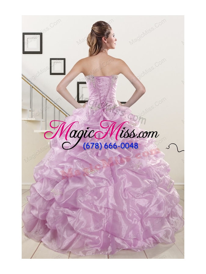 wholesale 2015 new style appliques and ruffles quinceanera dresses in lilac