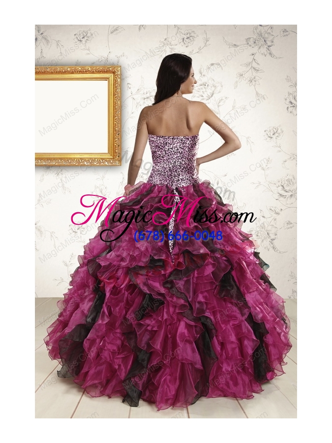 wholesale 2015 new style sweetheart ruffles quinceanera dresses in multi-color